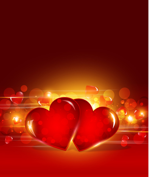 Vector heart Valentine background art 03  