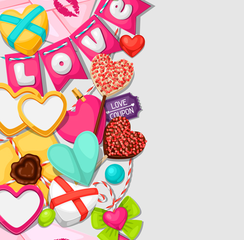 Valentines day design elements vector set 07  