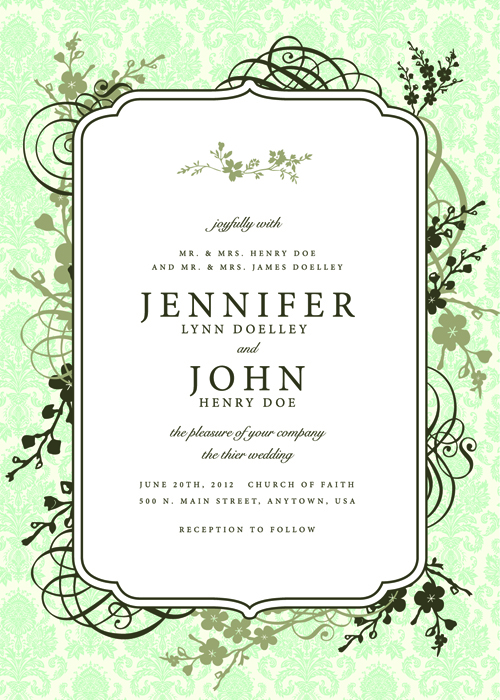 Vintage Floral invitations cover design vector 05  
