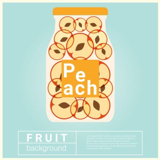 Water fruit recipe with peach vector background  