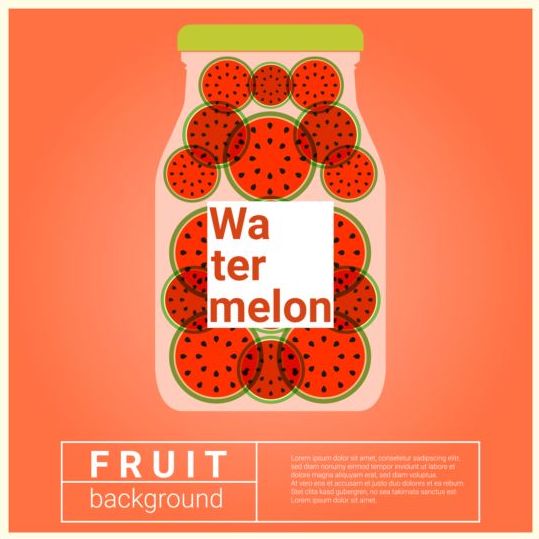 Wasserfruchtrezept mit Wassermelonenvektor-Hintergrund  