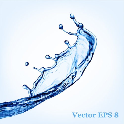 Water splash effect vector background set 03  