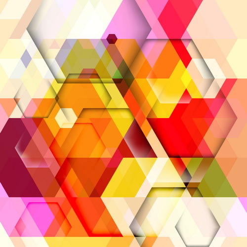 Hexagon bunte abstrakte Hintergründe Vektoren 05  