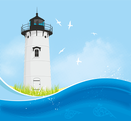 Set of Lighthouse vector material 02  