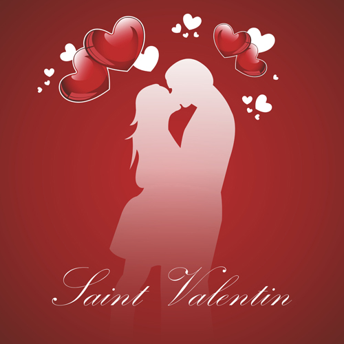 Romantic Love background with Valentine vector 02  