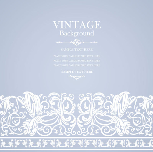 Vintage background with floral vector 03  