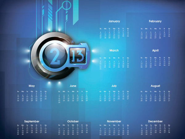 2013 Creative Calendar Collection design vector material 06  