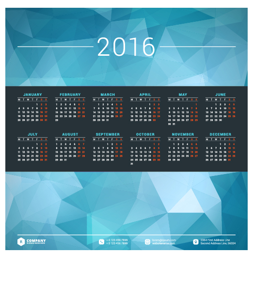 2016 company calendar creative design vector 04  