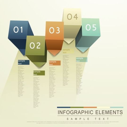 3D opzioni moderne elementi infographics Vector 09  