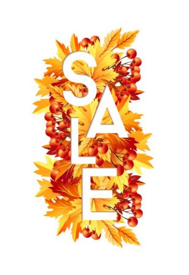 Autumn sale background vectors  