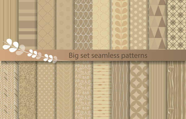 Beige texture seamless patterns vector 02  