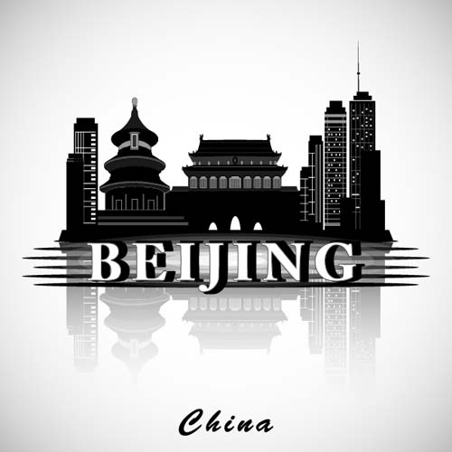 Beijing city background vector  