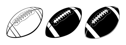 Black with white american football vector  