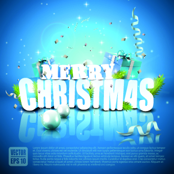 Blue style 2014 New Year christmas background vector 02  