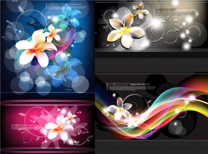 Bright fantasy flower background vector design  