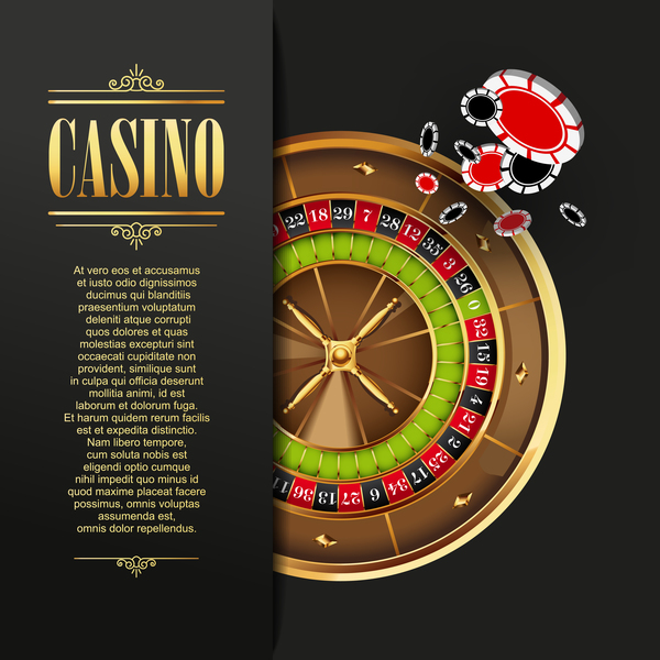 Éléments de casino avec fond noir vecteur 04  