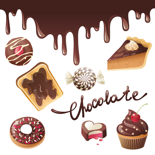 Chocolate sweet and candies vector illustration 03  