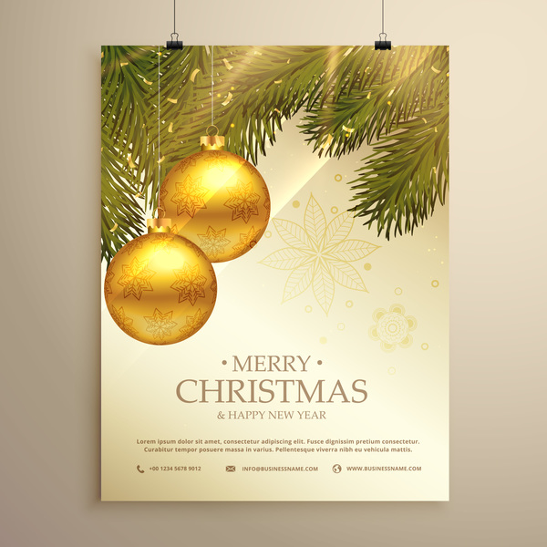 Christmas flyer and cover brochure design vector 12  