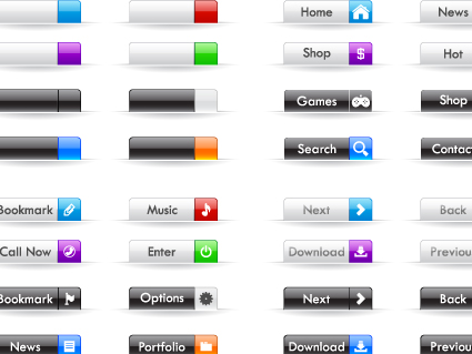 Collection of Web button vector 01  