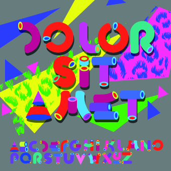 Colored alphabet design vector 03  