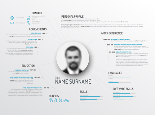 Creative resume template design vectors 03  