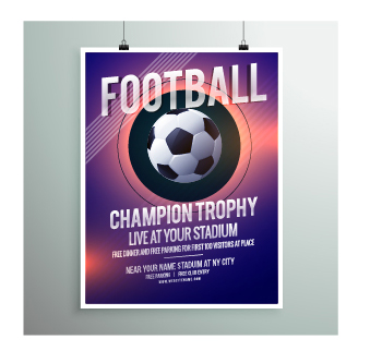 クリエイティブサッカーポスターデザインセットベクトル14  