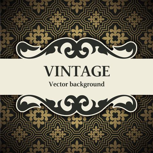 Decor pattern with vintage background vector 06  