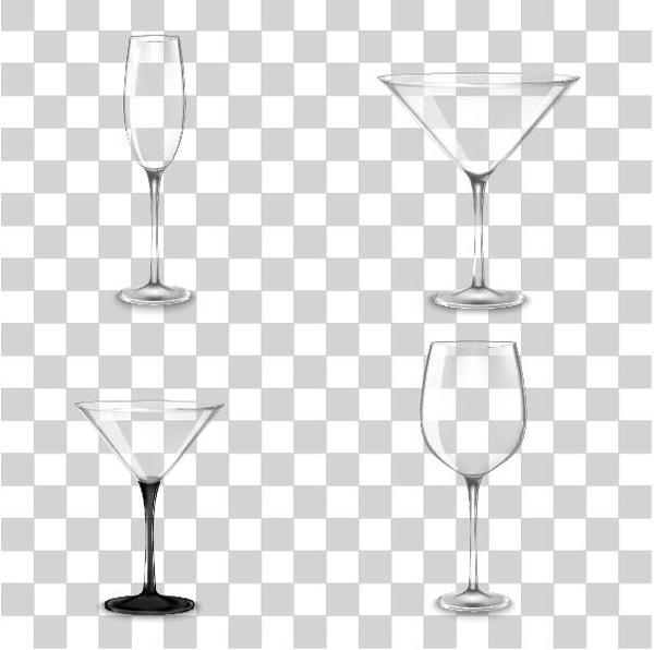 異なるガラスカップイラストベクトル02  