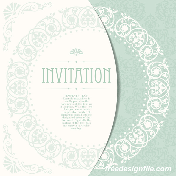 Elegant floral decor with invitation card vectors 01  