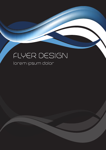 Dynamic lines flyer cover vector set 01  