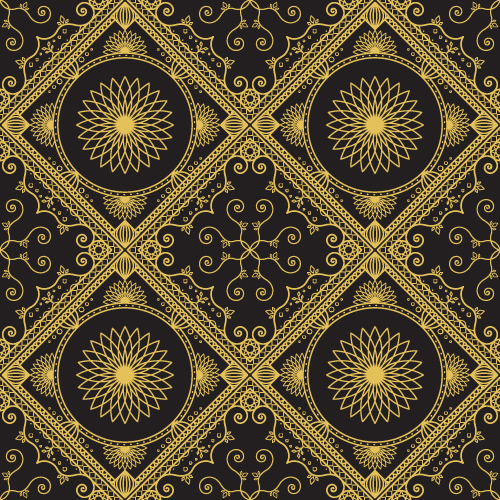 Gold lineart seamless pattern luxury vector 06  