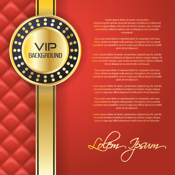 Golden with red VIP background vector 03  