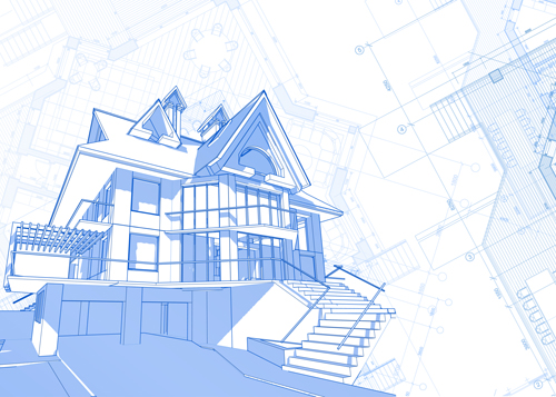 House building blueprint design vector 03  