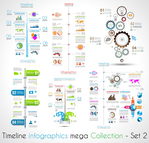 Infographic timeline vector template 03  