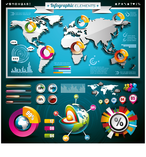 Vectors Infographics elements set 01  