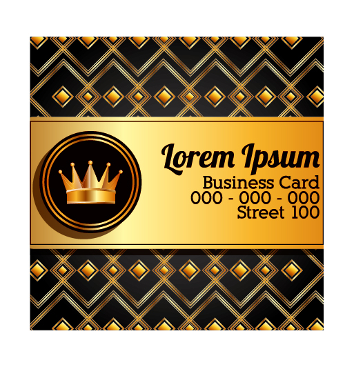 Luxury gold business cards template vector 06  