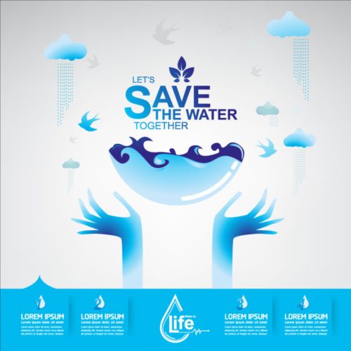 Now save water publicity template design 07  
