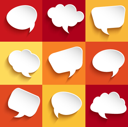 Paper speech bubbles vector material  