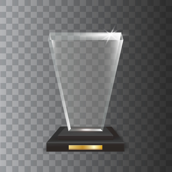 Vecteur de trophée en verre acrylique Polygon 16  