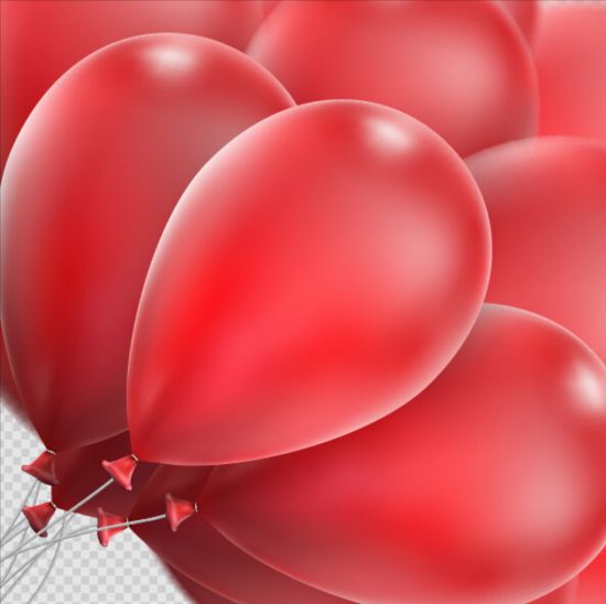 Realistic red balloons vector illustration 03  