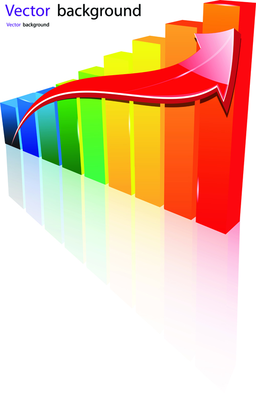 Set of Schedule Growth arrow backgrounds vector 01  