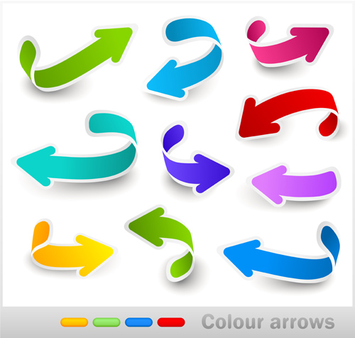 Set of colored arrows vector material 07  