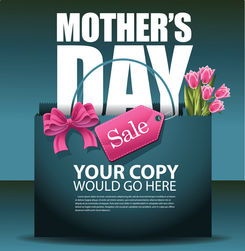 Set of happy mother's day art background vector 05  