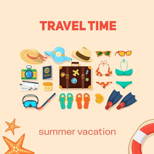 Summer travel vacation vector background 03  