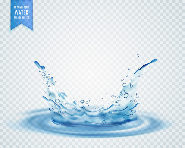 透明な水スプラッシュ効果ベクトル イラスト 02  
