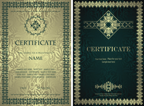 Vintage luxury certificates template set vector 15  