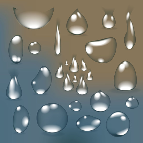 Goccia d'acqua forma vettoriale illustrazione 04  
