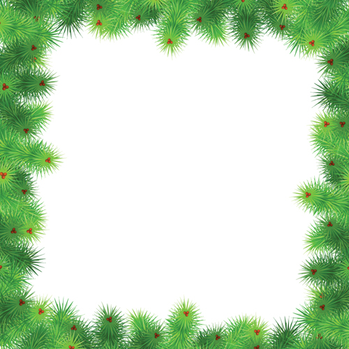 Set of Christmas needles frames vector material 01  