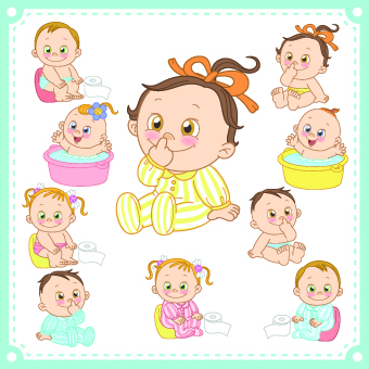 lovely baby design vector 05  