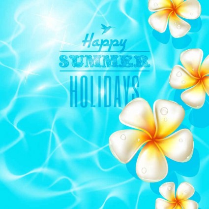 Beautiful summer background with flower vector  